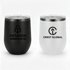 12 oz. Stemless Wine Tumblers | Premium Black Ion Custom Engraving