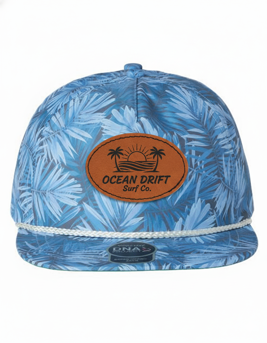 Custom Leather Patch or Printed Imperial Aloha Rope Cap DNA010