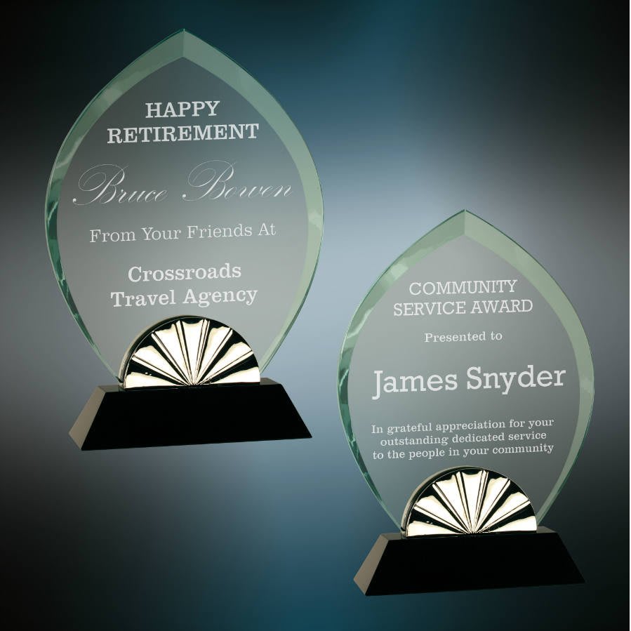 Premier Oval Horizon Glass with Black Base Sample Set