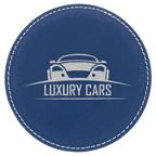 Custom Laser Engravable Leatherette Coaster - Round