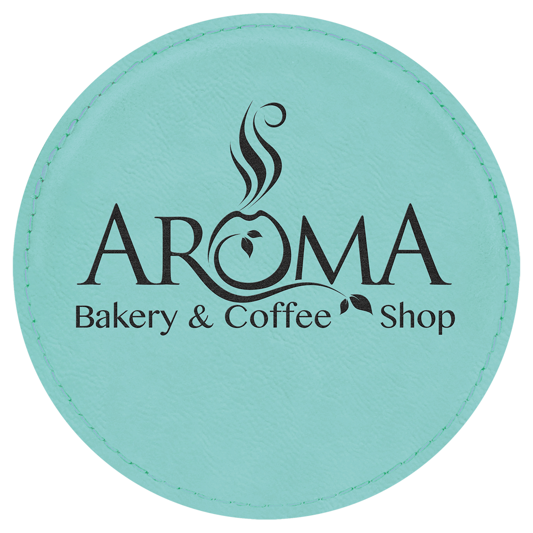 Custom Laser Engravable Leatherette Coaster - Round