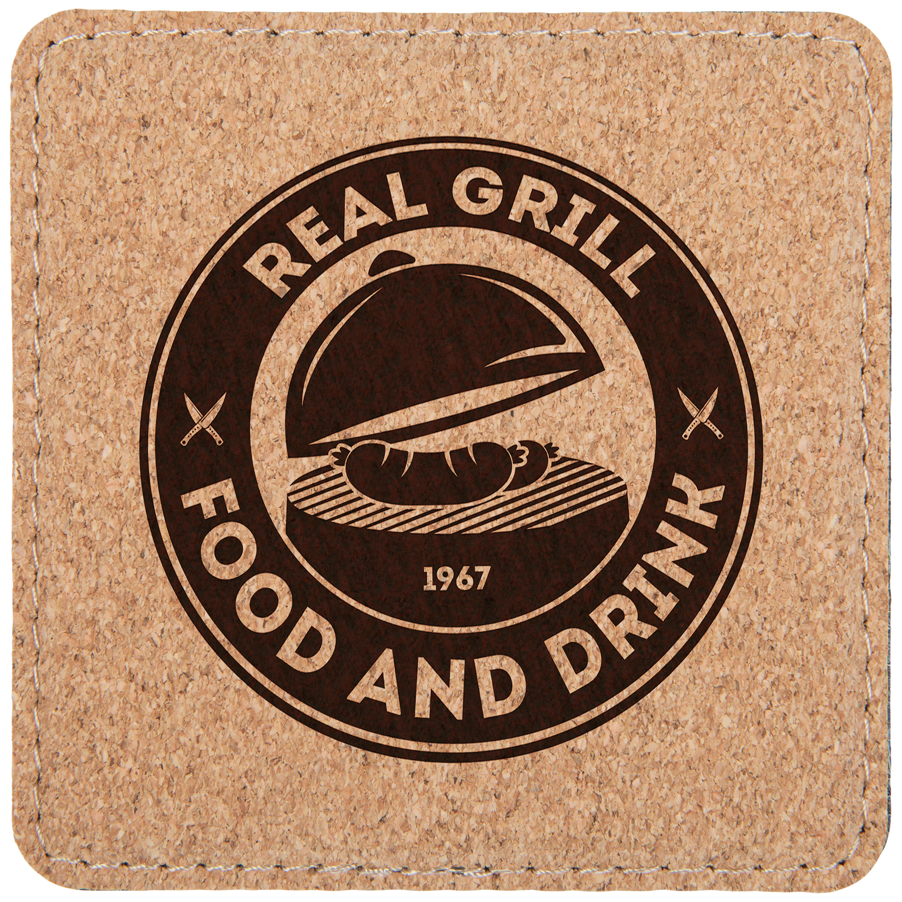 Custom Laser Engravable Leatherette Coaster - Square