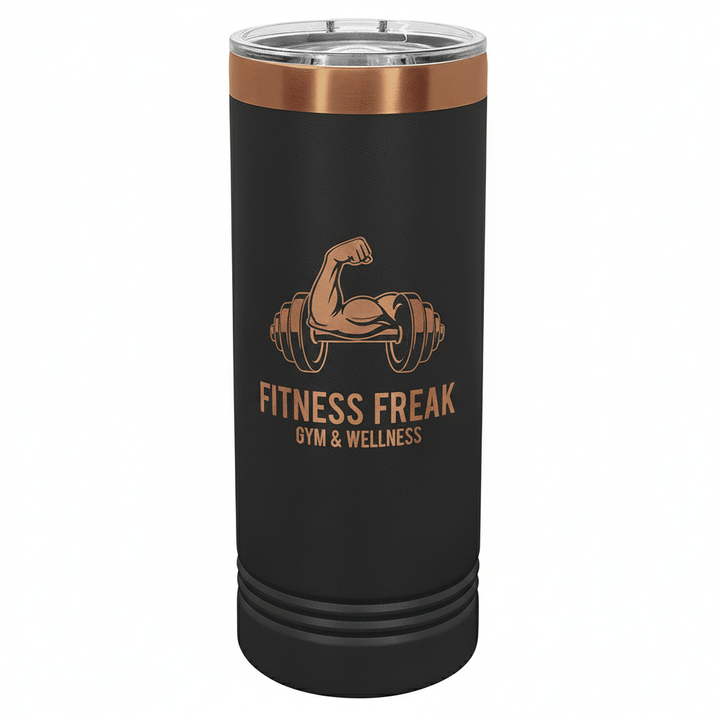 Custom 22 oz. Black or White Rose Gold Skinny Tumbler