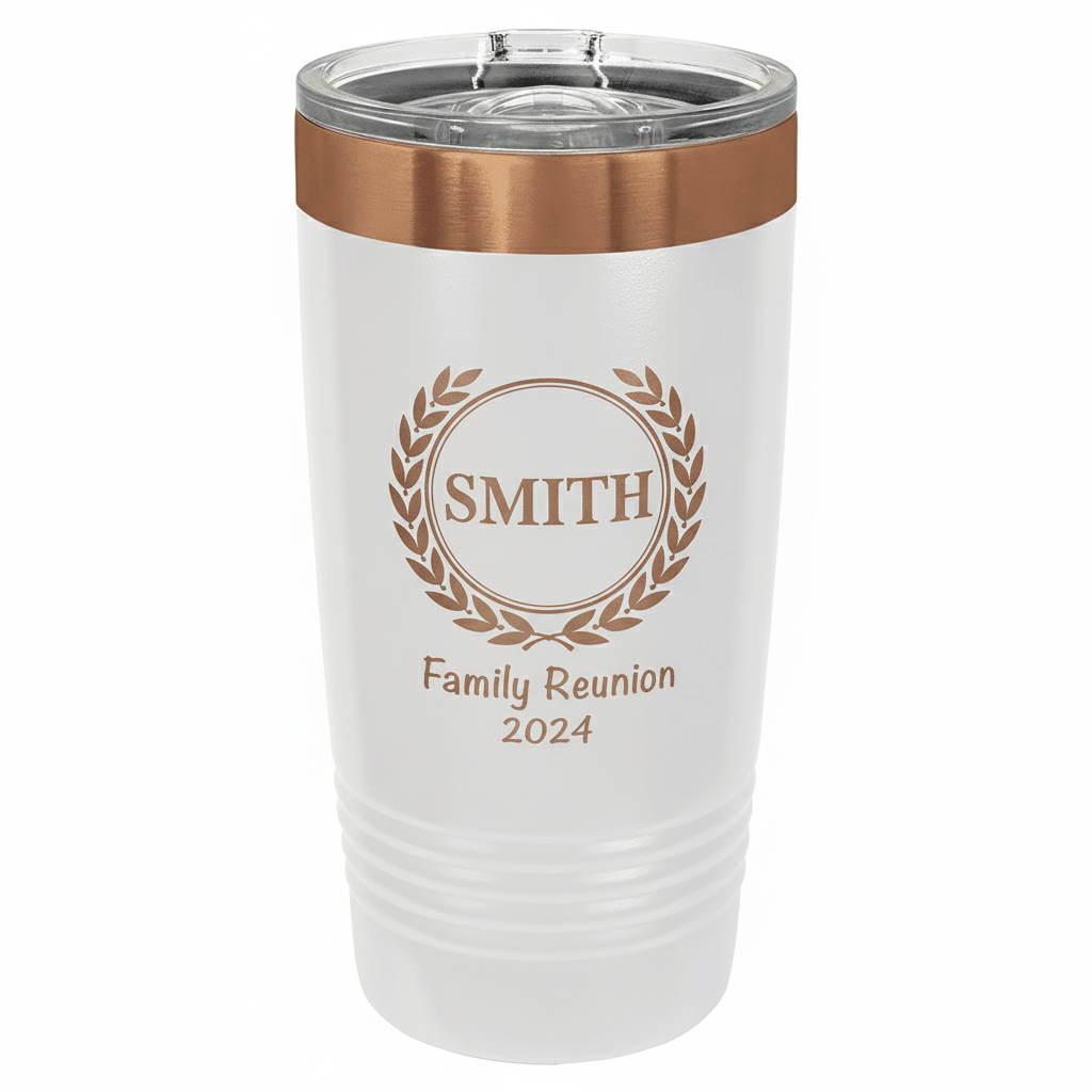 Custom 20 oz. Black or White Rose Gold Ringneck Tumbler