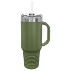 40 oz. Polar Camel High-Endurance Travel Mug with Handle, Snap Lid & Straw- Insulated Powder Coated Tumbler
