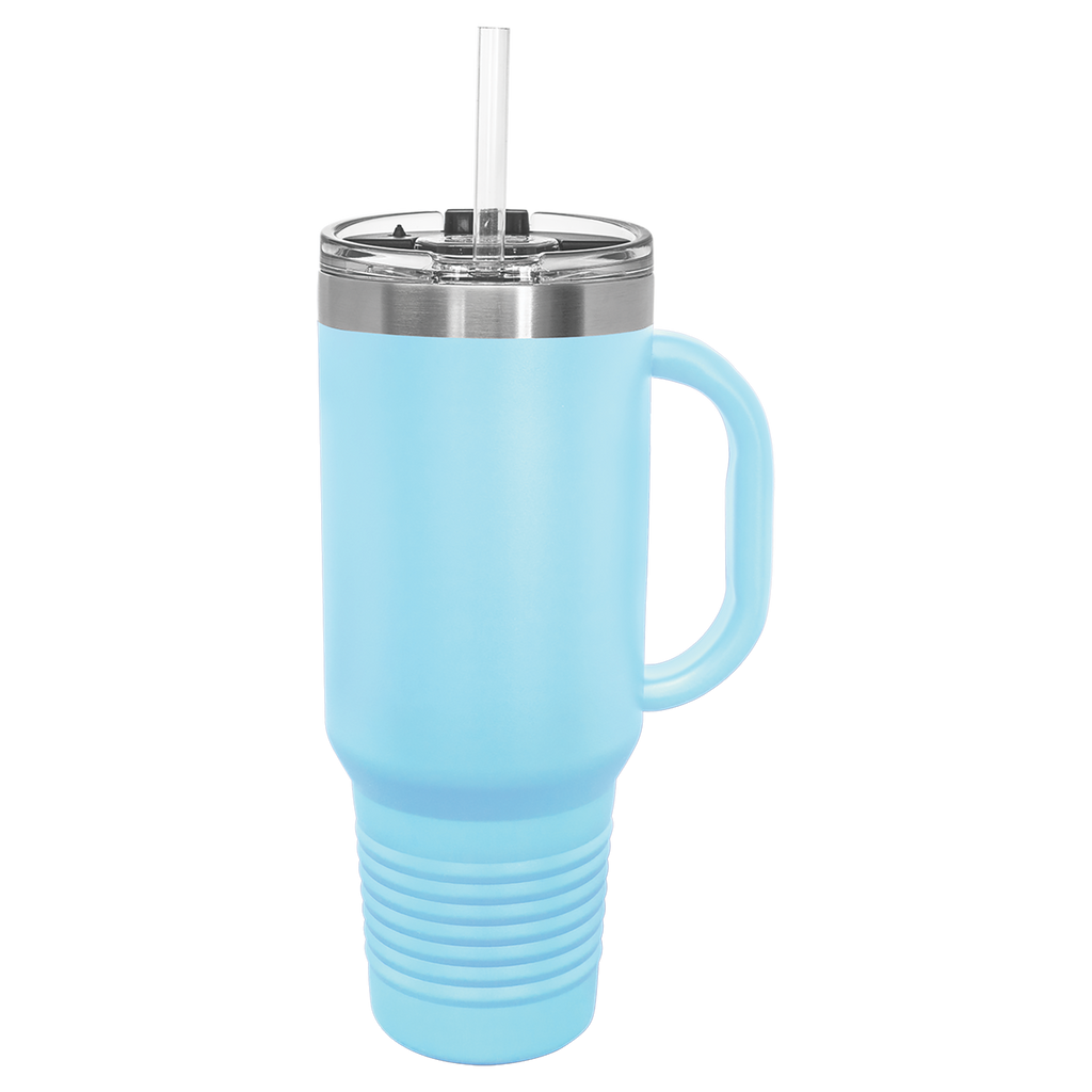 40 oz. Polar Camel High-Endurance Travel Mug with Handle, Snap Lid & Straw- Insulated Powder Coated Tumbler