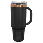 Custom 40 oz. Black or White Rose Gold Travel Mug with Handle