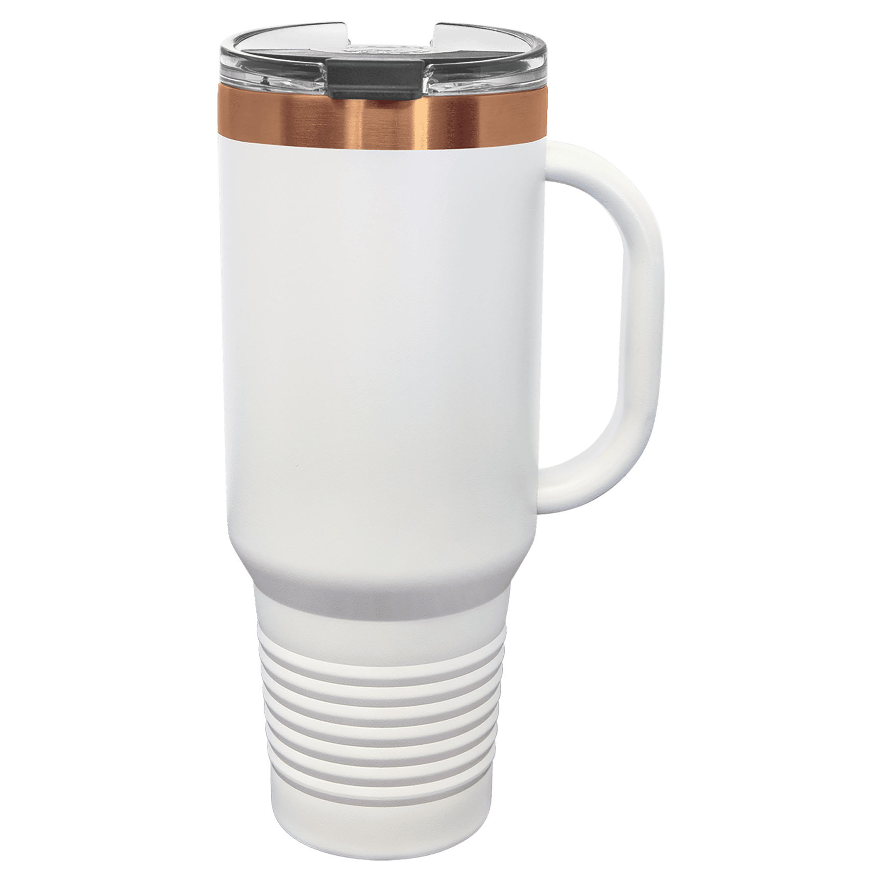 Custom 40 oz. Black or White Rose Gold Travel Mug with Handle