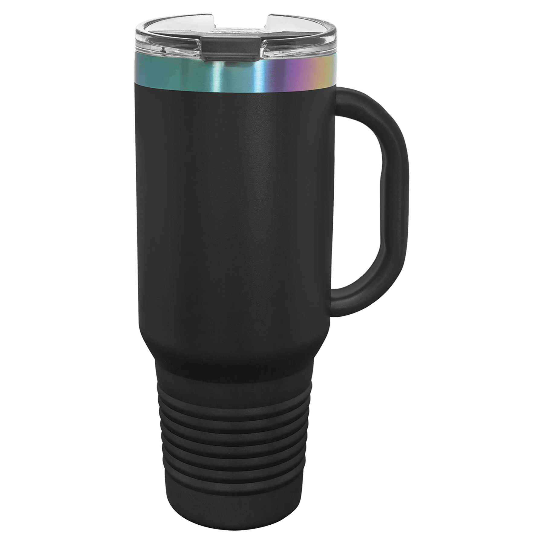 Custom 40 oz. Prism Travel Mug with Handle & Straw in White or Black