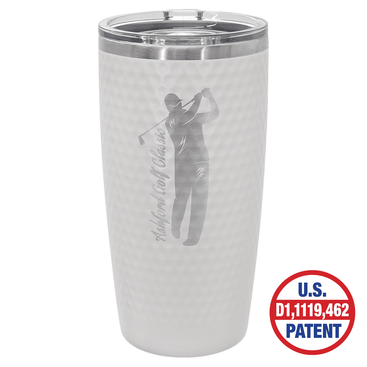 20 oz. Pink Golf Tumbler with Full Dimples and Slider Lid