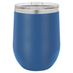 12 oz Blank Stemless Wine Tumbler | Customizable Insulated Cup with Lid