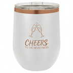 Custom 12 oz. Black or White Rose Gold Stemless Wine Tumbler