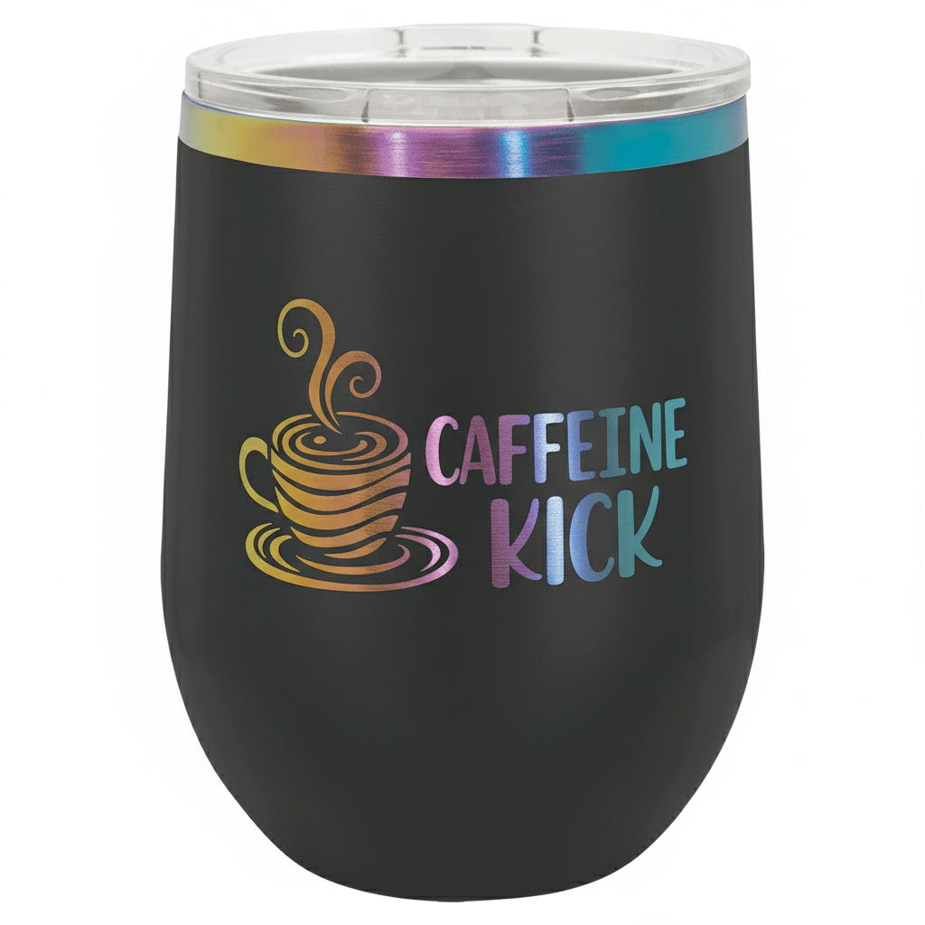 Custom 12 oz. Prism Stemless Wine Tumbler in White or Black