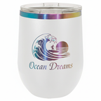 Custom 12 oz. Prism Stemless Wine Tumbler in White or Black