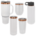 Custom 12 oz. Black or White Rose Gold Stemless Wine Tumbler