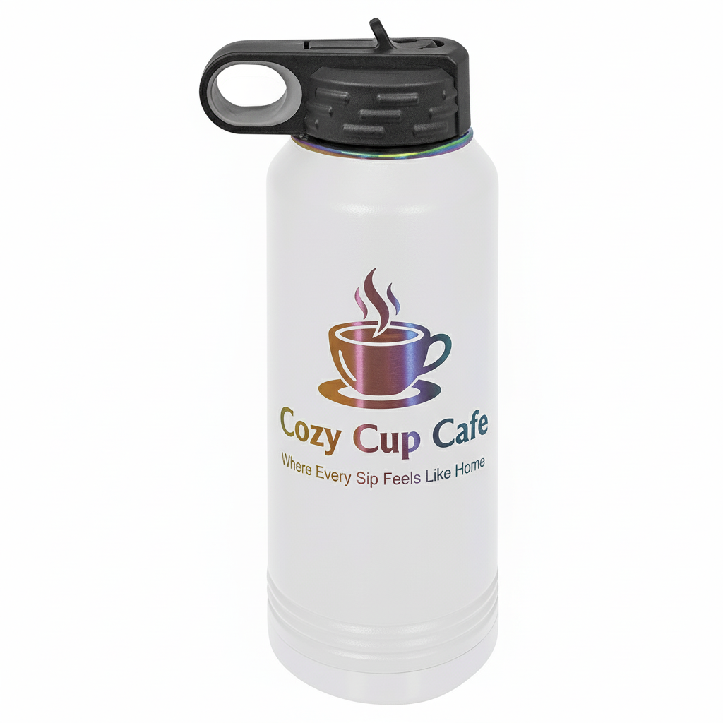 Custom 32 oz. Prism Water Bottle in White or Black