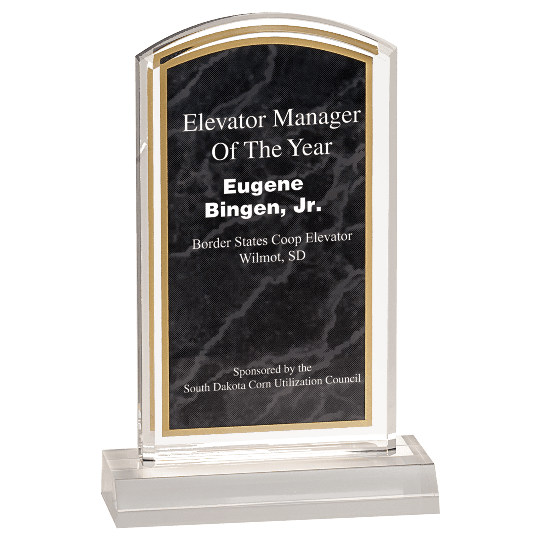 Marbleized Acrylic Award with 5 Inch Base