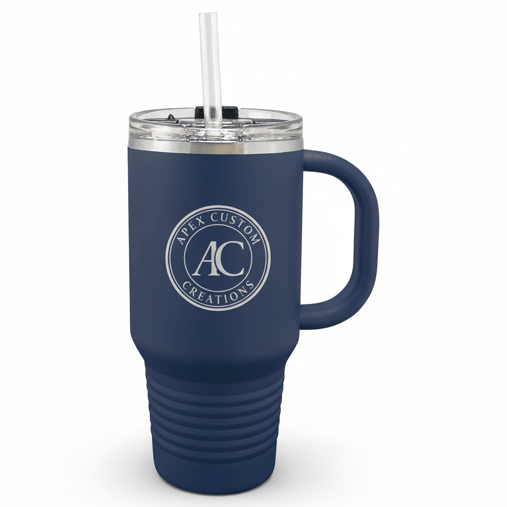 32oz Insulated Tumbler with Straw | Personalized Logo Design Travel Mug