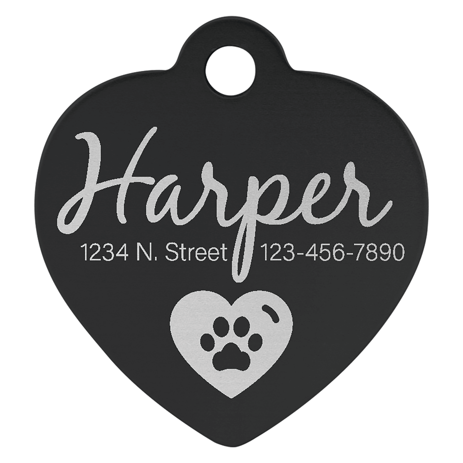 Laserable Anodized Aluminum Heart Pet Tag