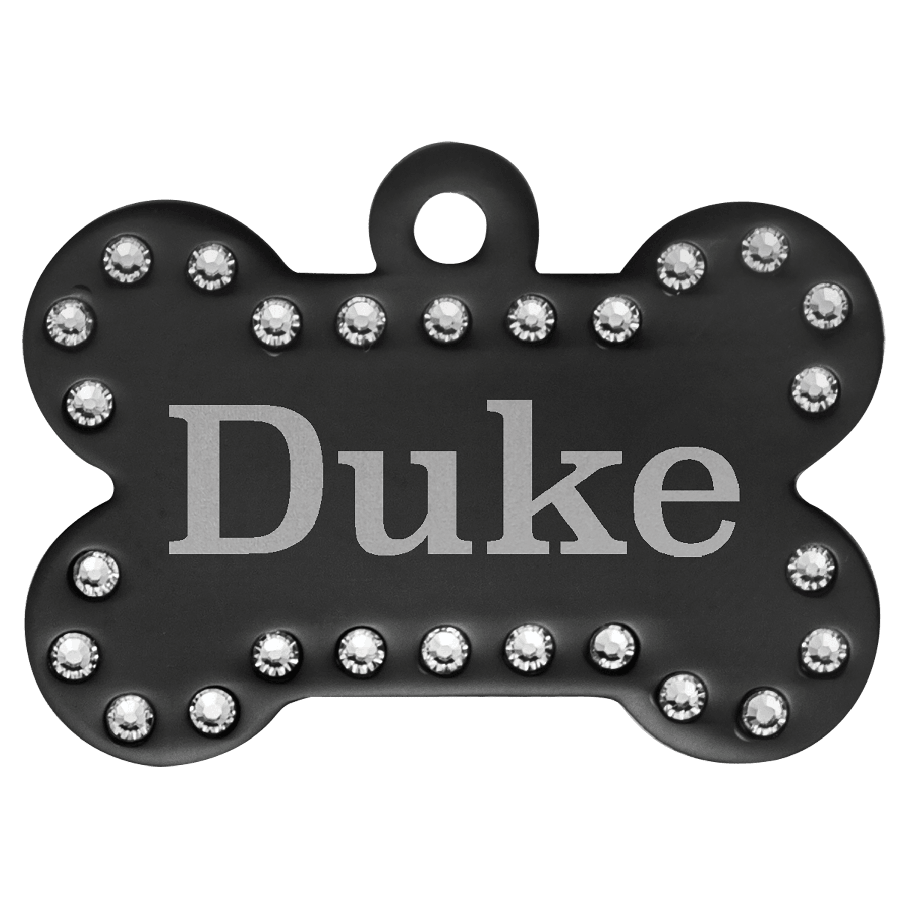 Laserable Anodized Aluminum Swarovski Bling Bone with Tab