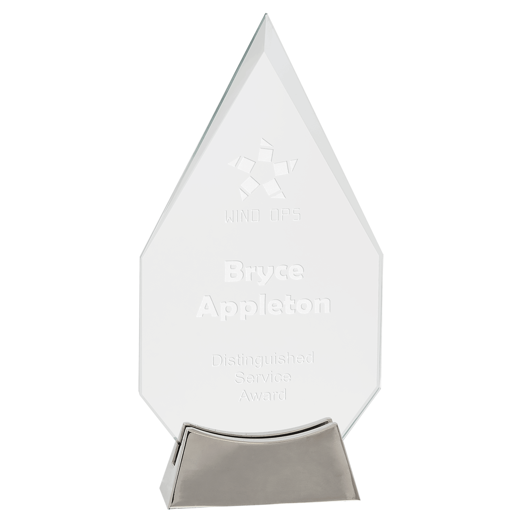 Premier Platinum Glass Diamond Award with Full Metal Base