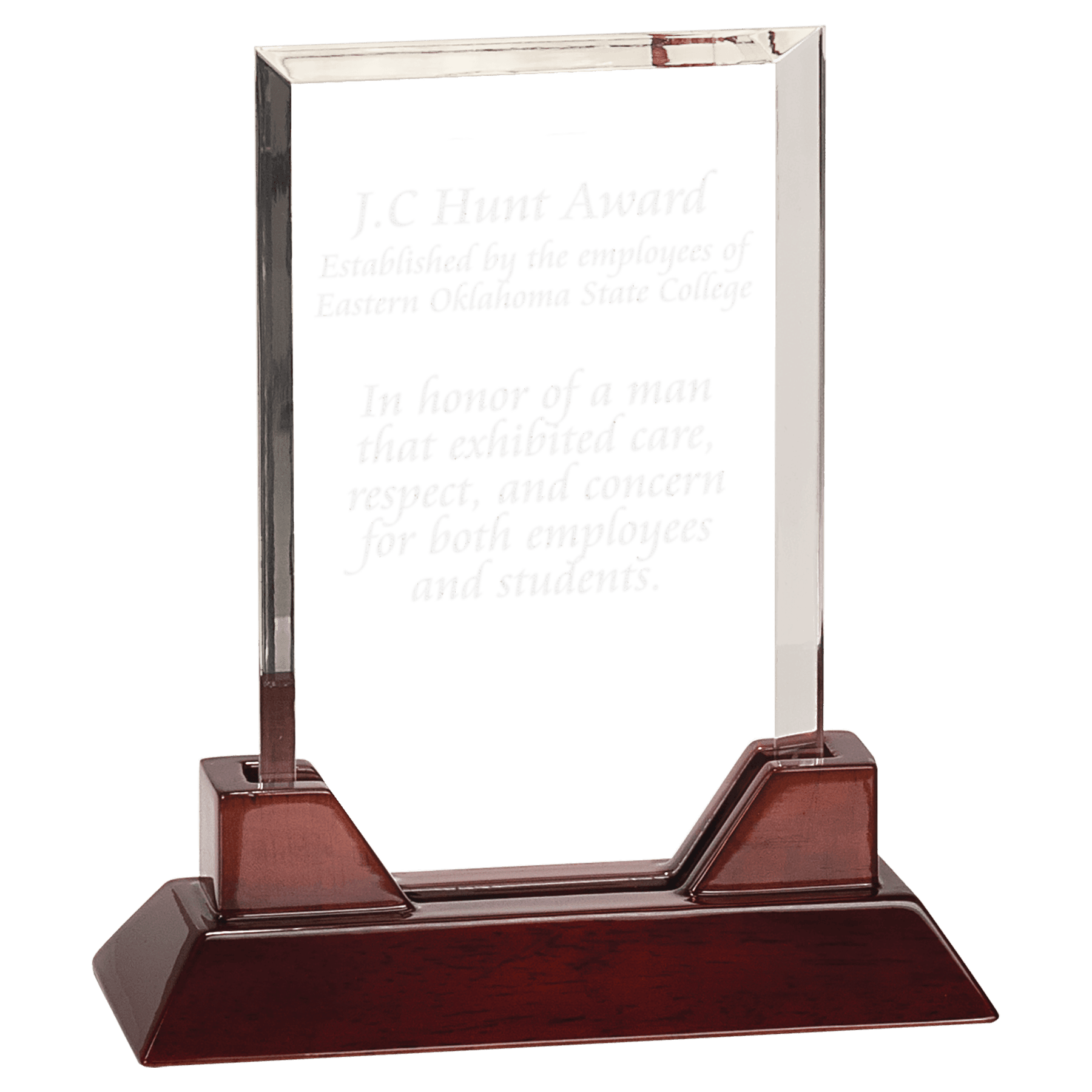 Prestige Rectangle Acrylic with Rosewood Piano Finish Base