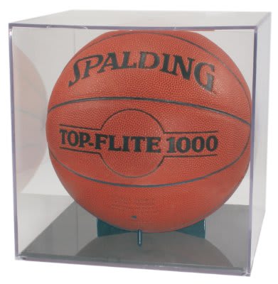 BallQube Basketball/Soccer Display Case with Grandstand Holder
