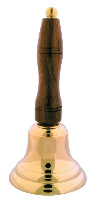 Brass School Bell with Wooden Handle