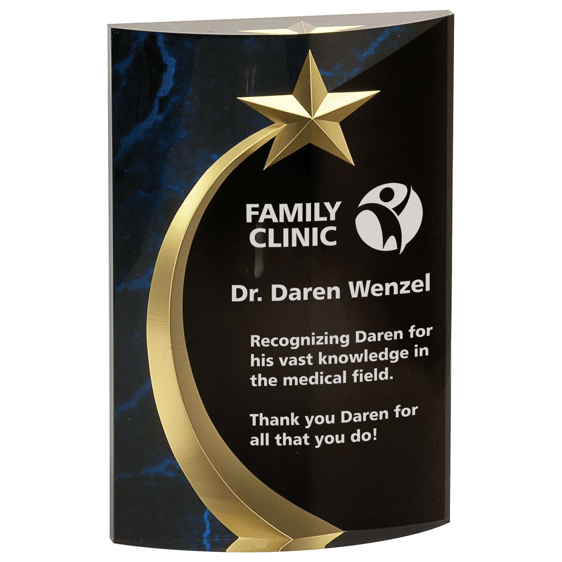 Rounded Shooting Star Acrylic Award