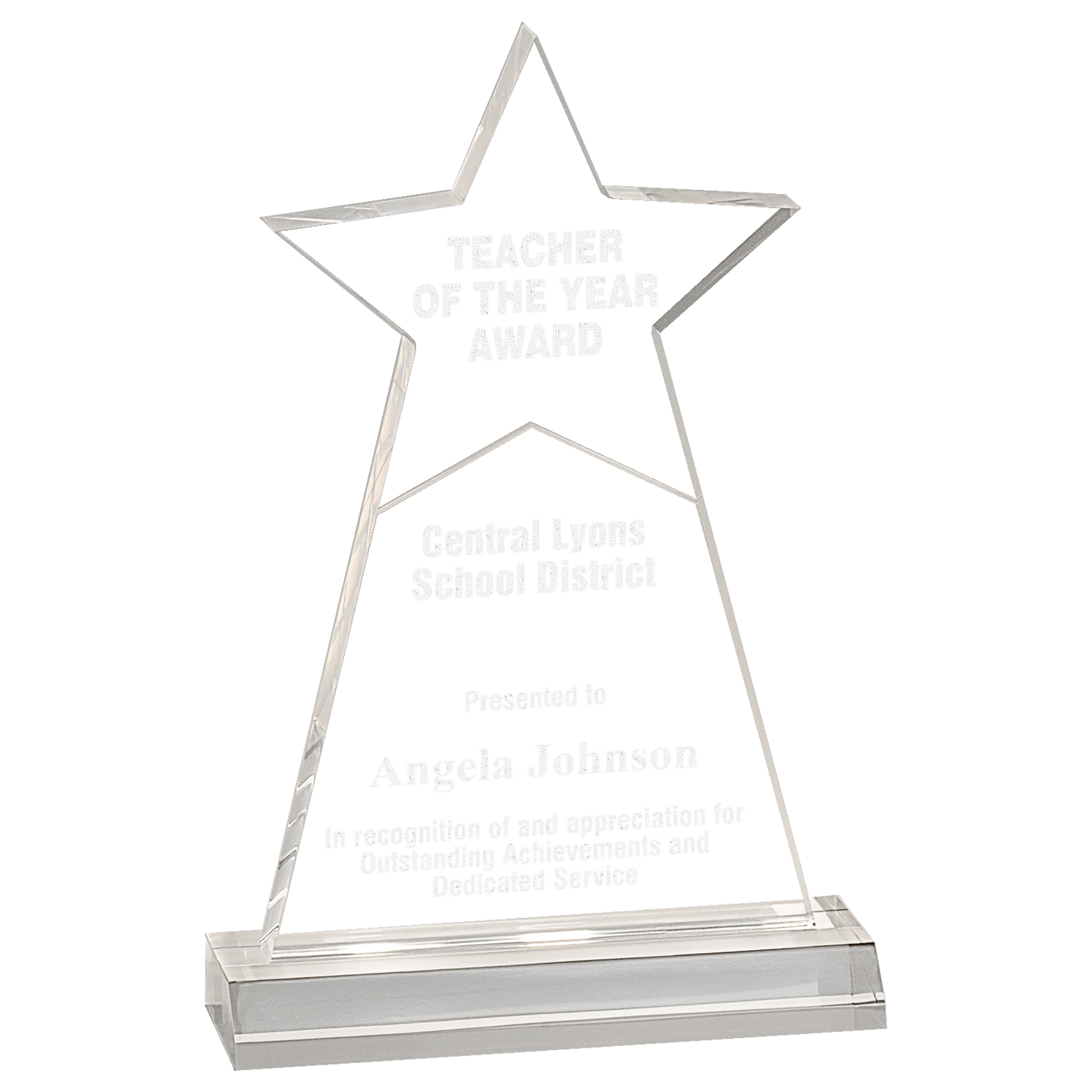 Premier Acrylic Star Obelisk with Base