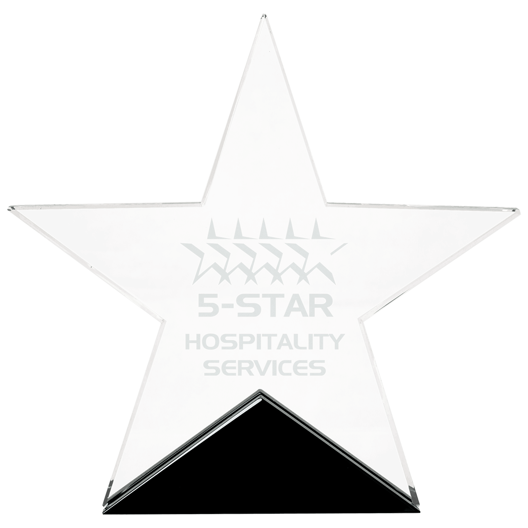 Premier Clear Glass Star on Black Base