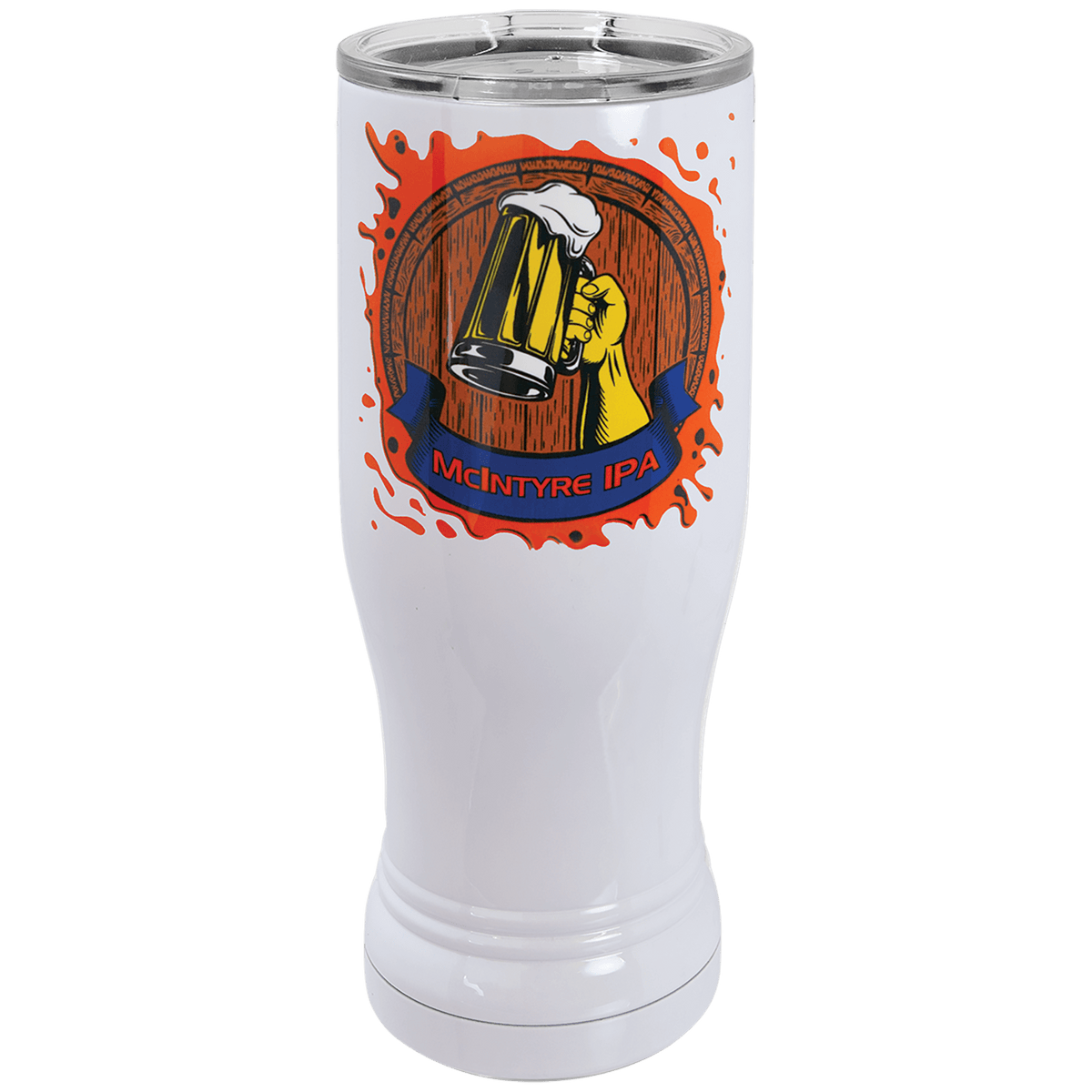 Sublimatable Pilsner Tumbler with Clear Lid
