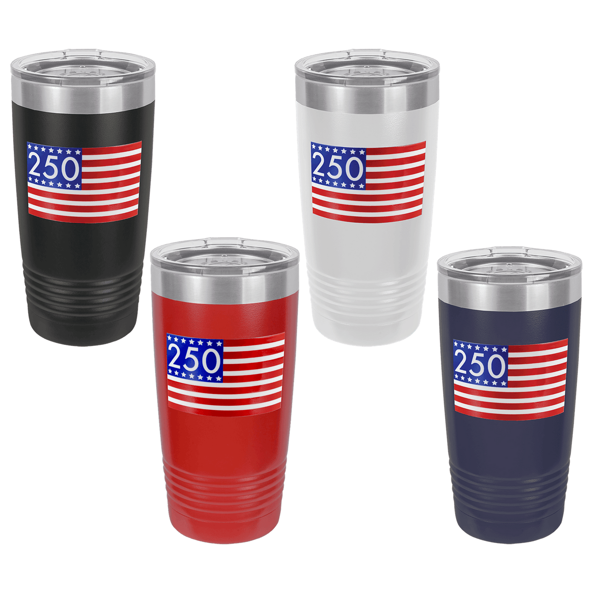 Polar Camel Stars and Stripes 250 UV DTF Sticker Tumbler