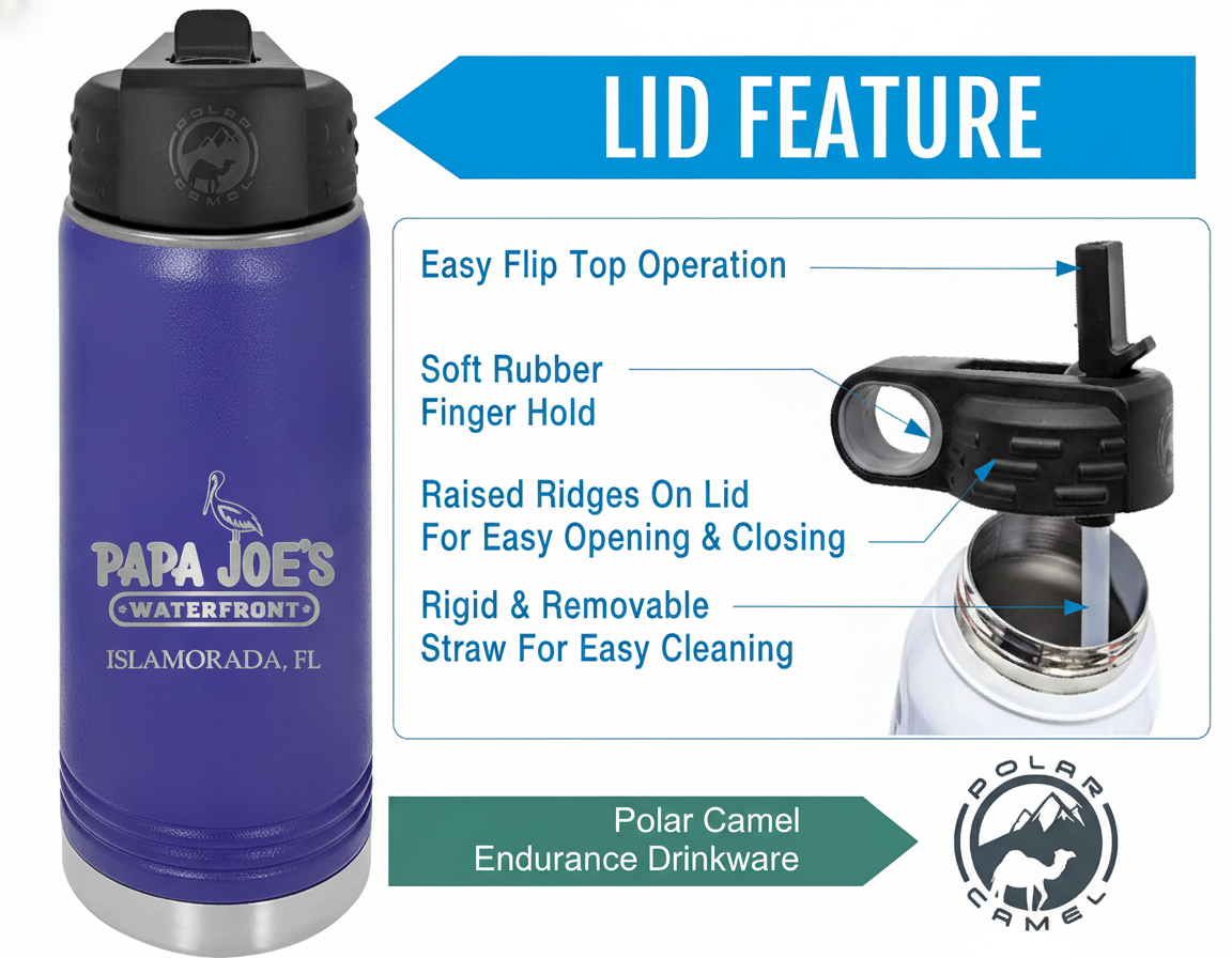 40 oz Water Bottle - Customizable Bottle with Flip Lid