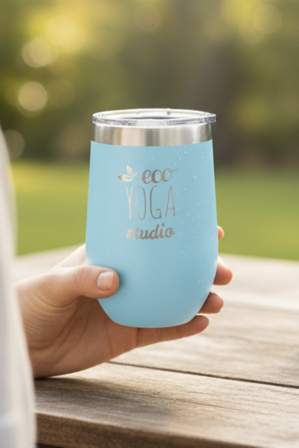 Vacuum Insulated Stemless Wine Tumbler with Lid - 16 oz