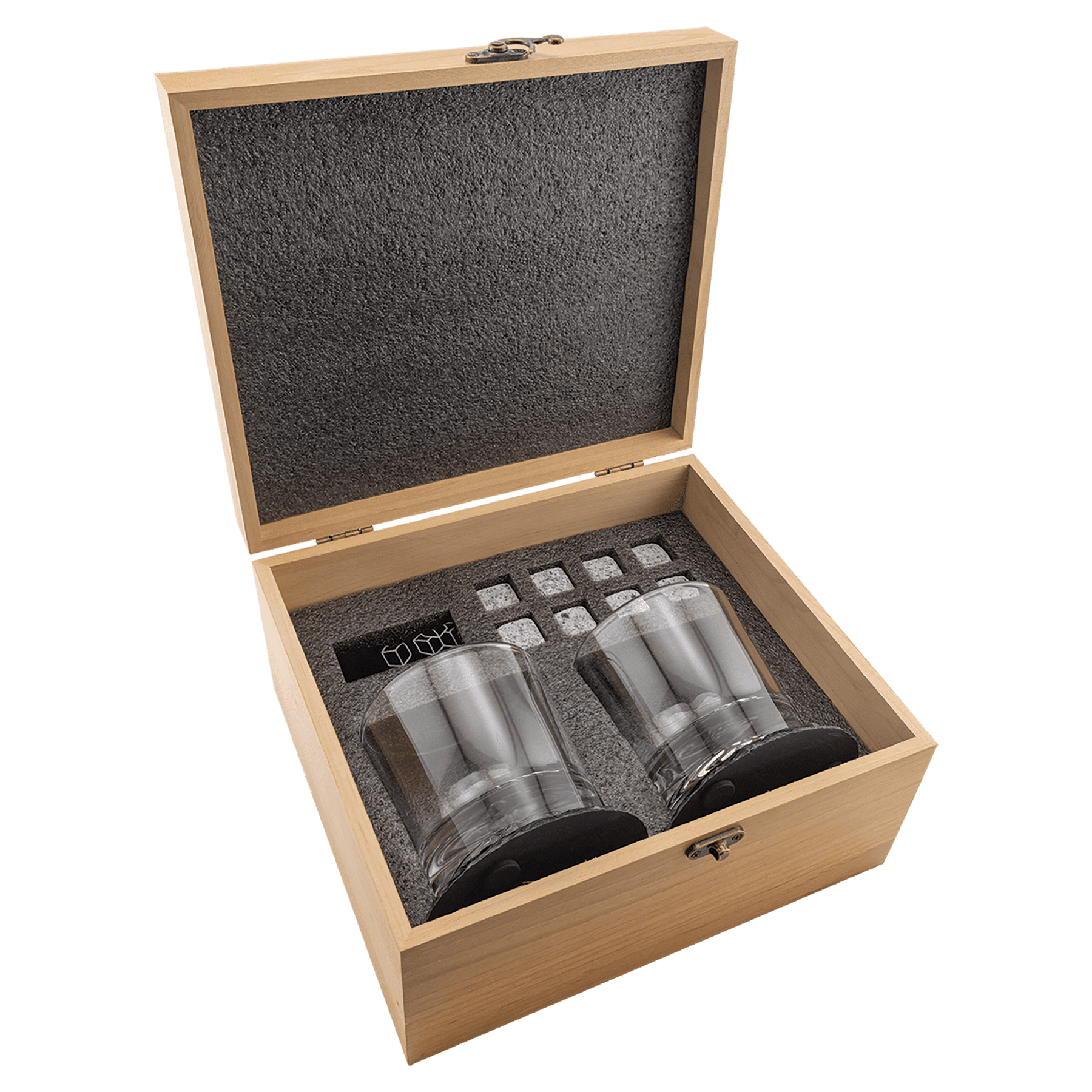 Custom Engraved Whiskey Gift Set with Wooden Box