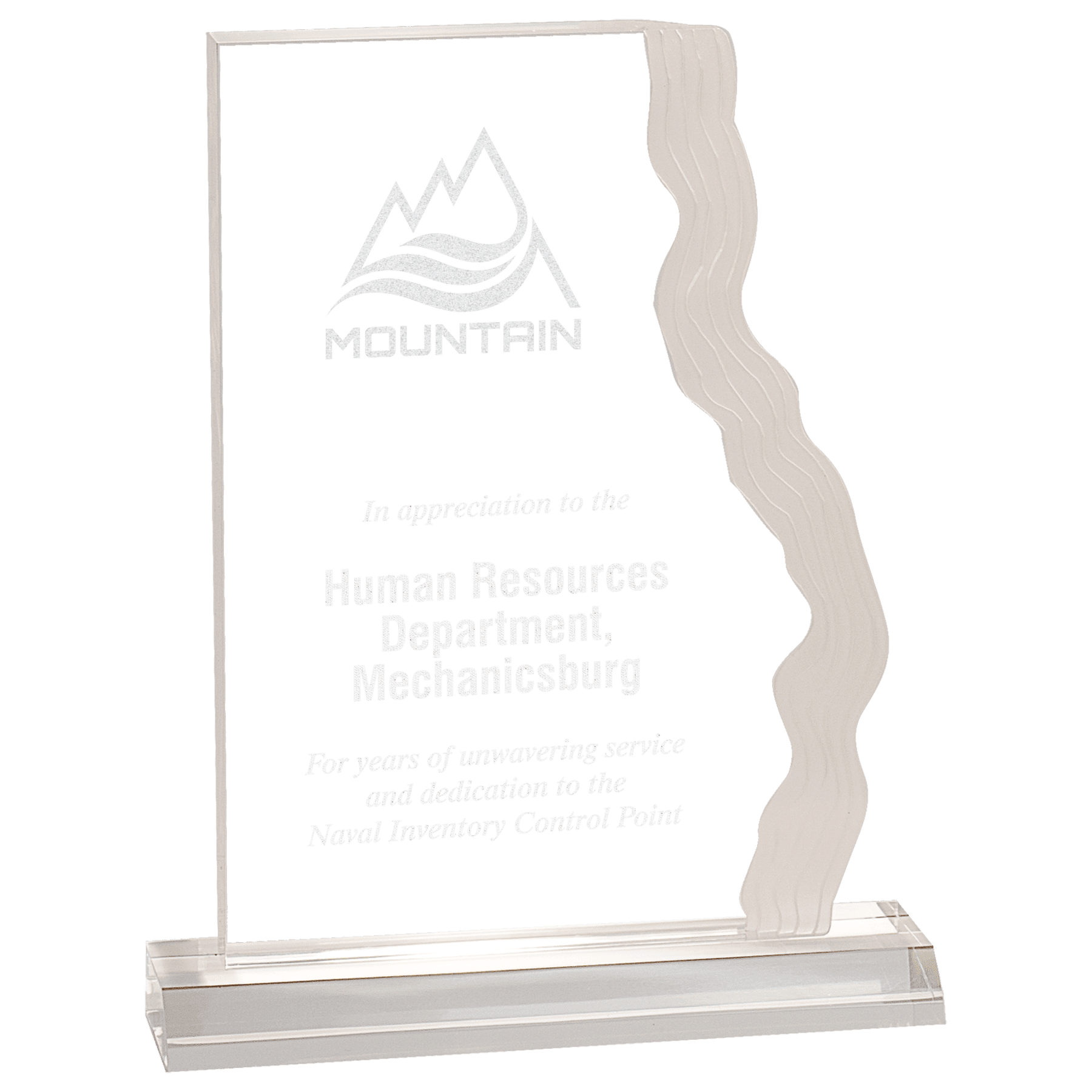 Frosted Waterfall Edge Acrylic Award