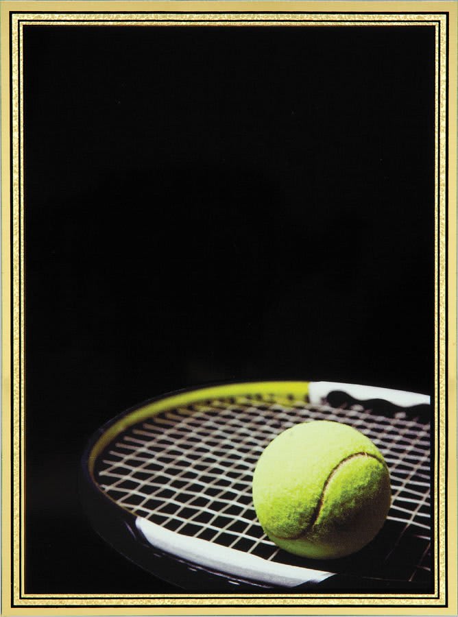 Tennis Brass Plated Steel Hi-Def Plaque Plate