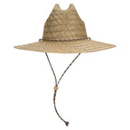 Custom Leather Patch OTTO Straw Lifeguard Hat with Cord