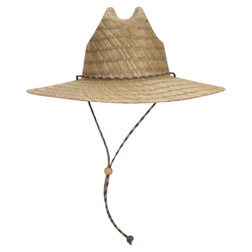 Custom Leather Patch OTTO Straw Lifeguard Hat with Cord