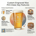 Custom Engraved 16oz Pint Mixing Glass