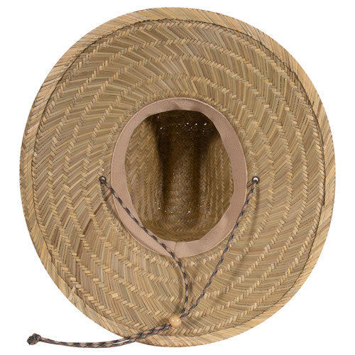 Custom Leather Patch OTTO Straw Lifeguard Hat with Cord