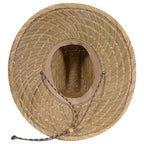 Custom Leather Patch OTTO Straw Lifeguard Hat with Cord