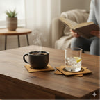 Custom Laser Engravable Leatherette Coaster - Square