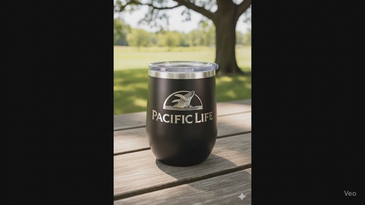 12 oz Blank Stemless Wine Tumbler | Customizable Insulated Cup with Lid