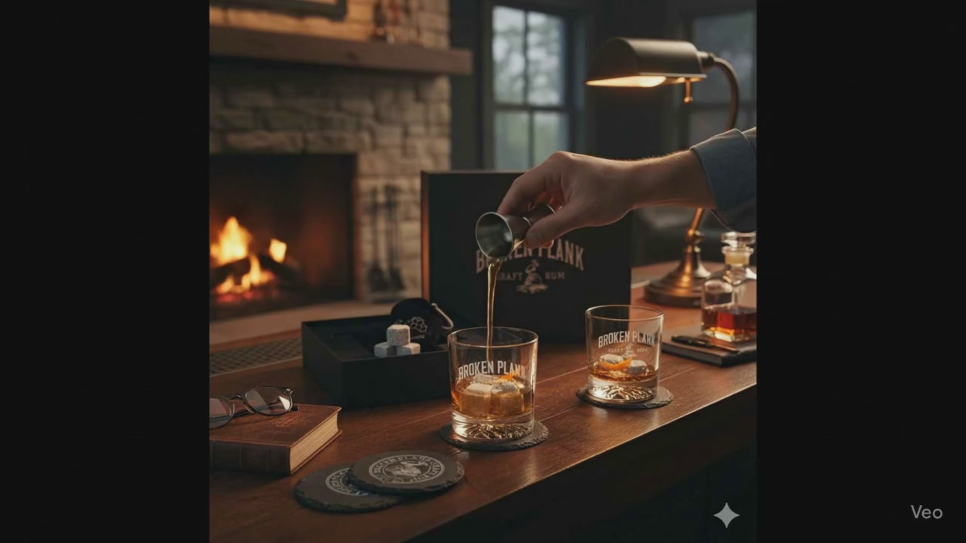 Luxury Whiskey Set: Glasses, Coasters & Reusable Chilling Stones Gift Box