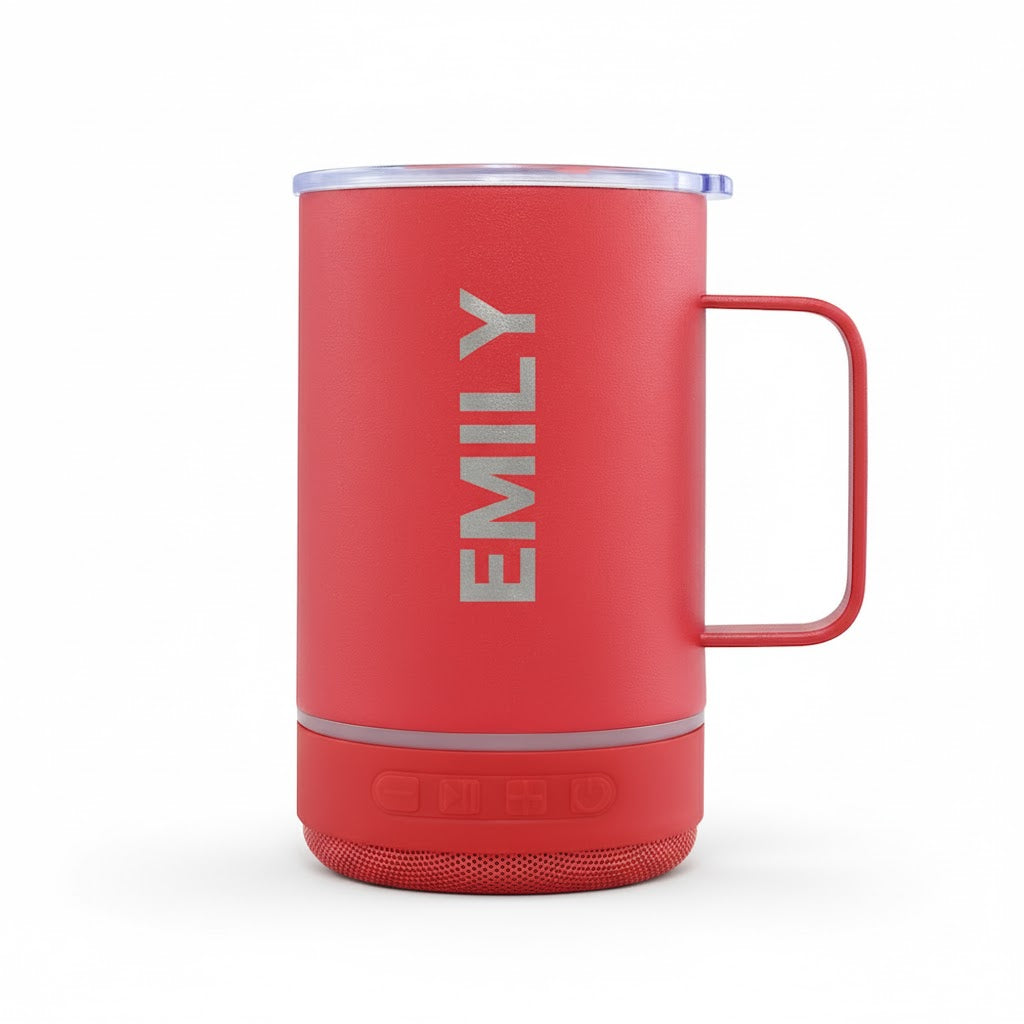 Custom Engraved Music Mugz Bluetooth Speaker Mug – 10oz Insulated Stainless Steel Cup
