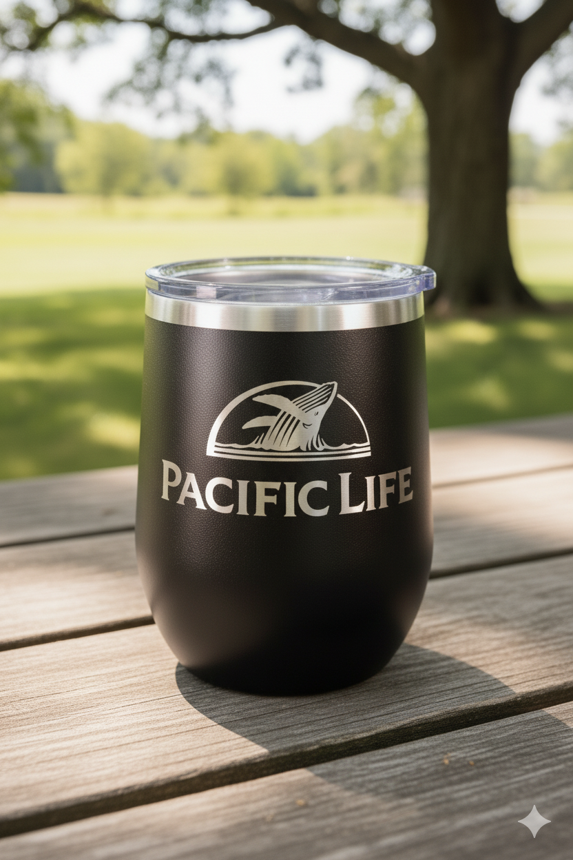 12 oz Blank Stemless Wine Tumbler | Customizable Insulated Cup with Lid