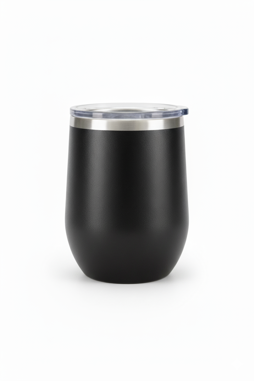 12 oz Blank Stemless Wine Tumbler | Customizable Insulated Cup with Lid