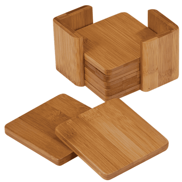 Square Bamboo Coaster Set